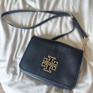 Tory Burch Black Leather Britton Crossbody Bag